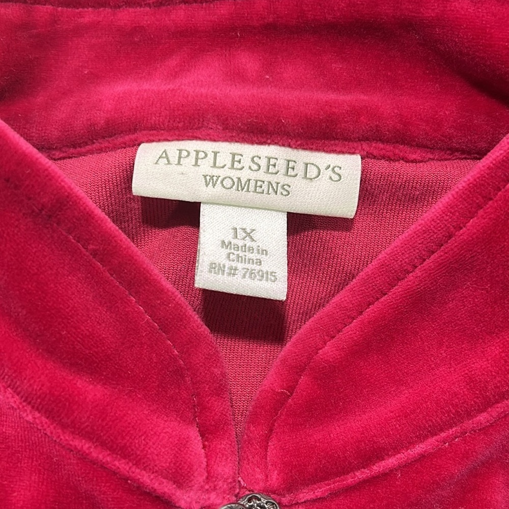 Appleseeds  long sleeve red velvet size 1X GUC vintage.. - Picture 6 of 6